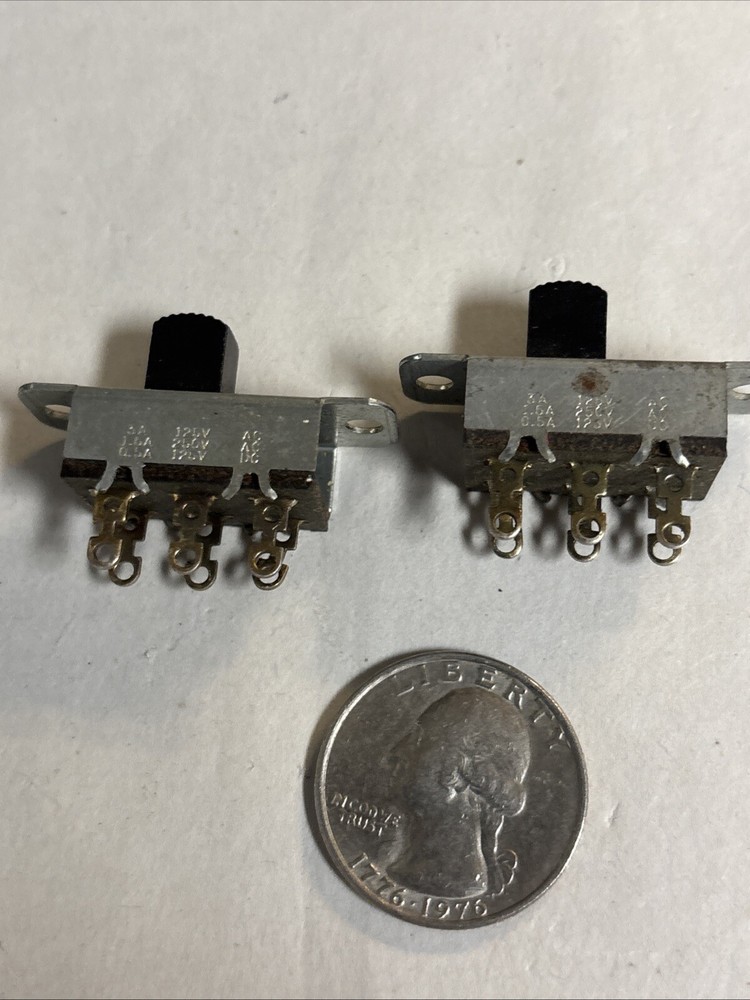 Lot 2 Vintage PCB Mount Slide Switch 2 Position @CPU130