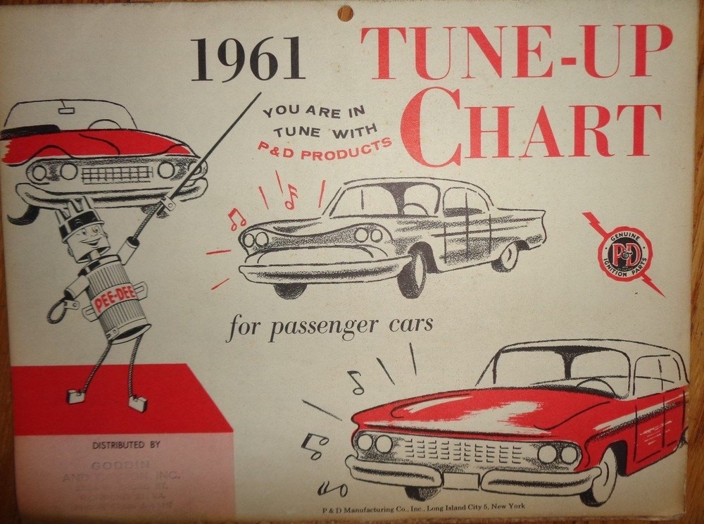 1961 P&D Tune Up Chart Manual