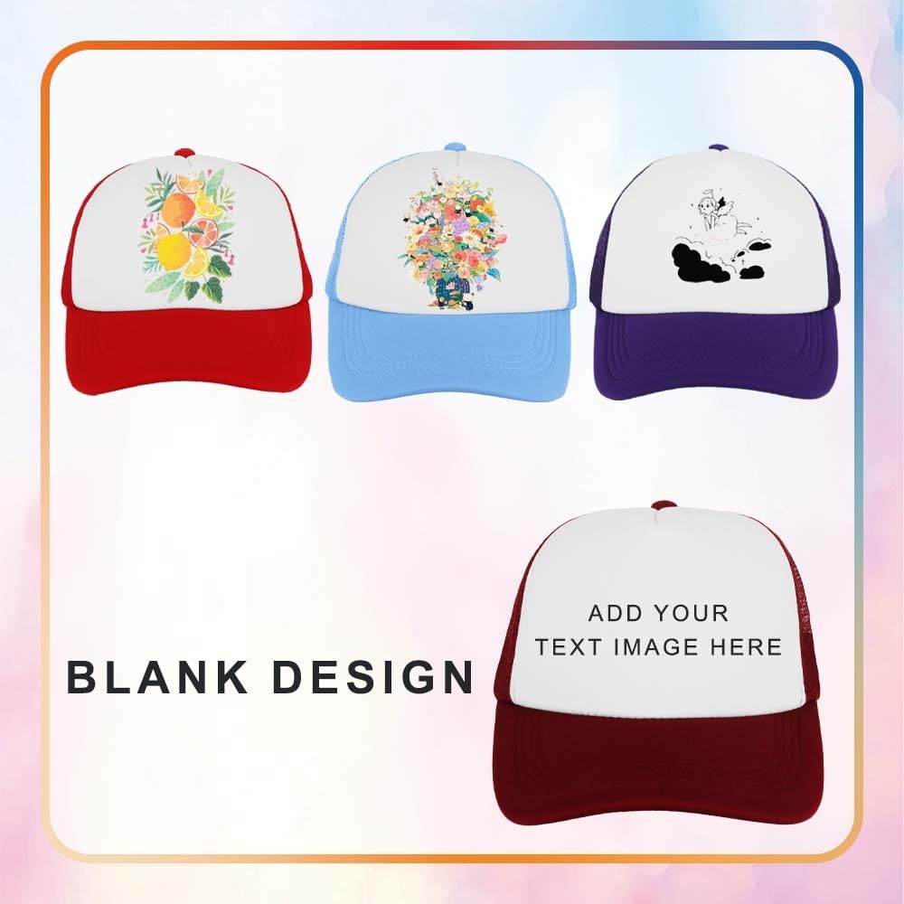 ZH 12 Blank Sublimation Trucker Hats Mesh Baseball Cap Polyester Adjustable Bulk