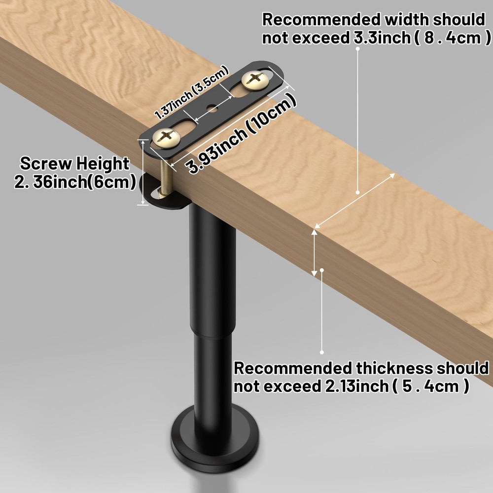 4 Pcs Adjustable Height Bed Support Legs 10-17 inch, Bed Frame Center Support...