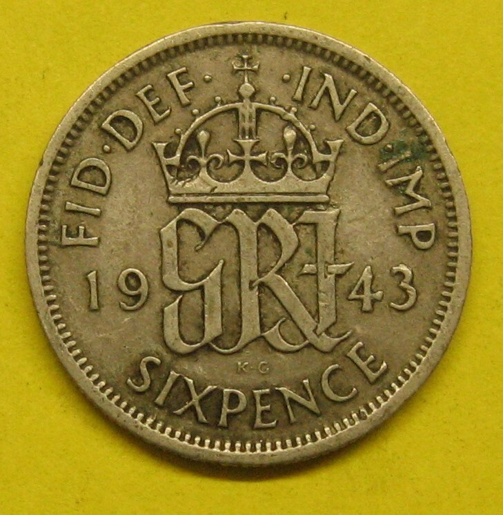 1943 Great Britain 6 Pence Silver Take a Look