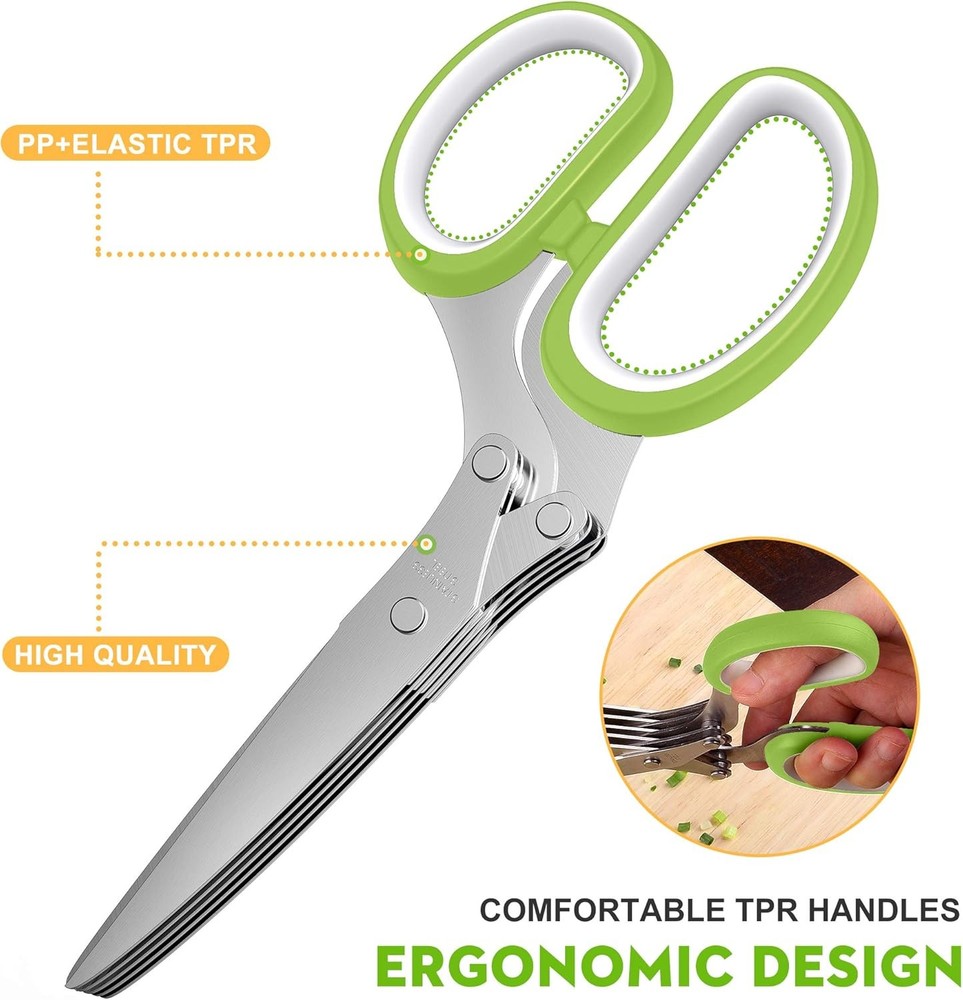 Herb Scissors Set - Unique Kitchen Gadgets for Easy Herb Cutting & Chopping