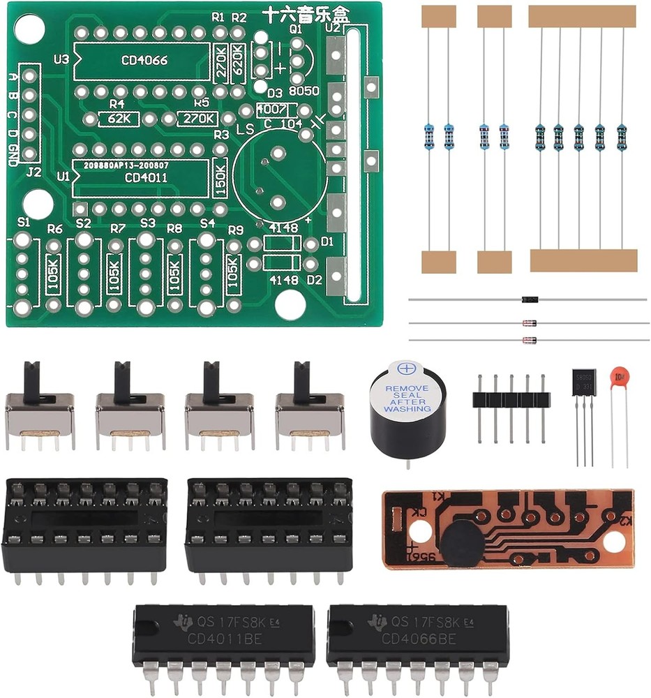 DIY Electronic 16 Music Sound Box Kit Module Practice Learning Kits Green