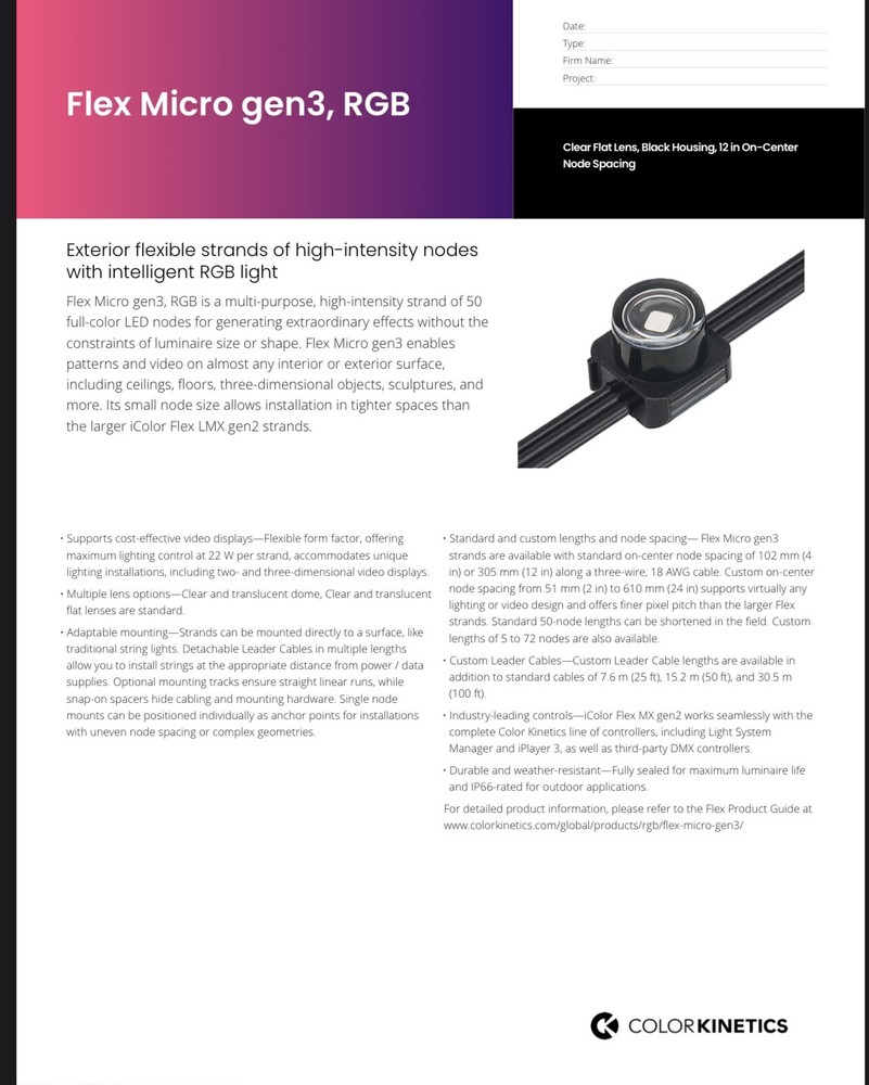 Philips color kinetics Flex Micro Gen3 Rgb