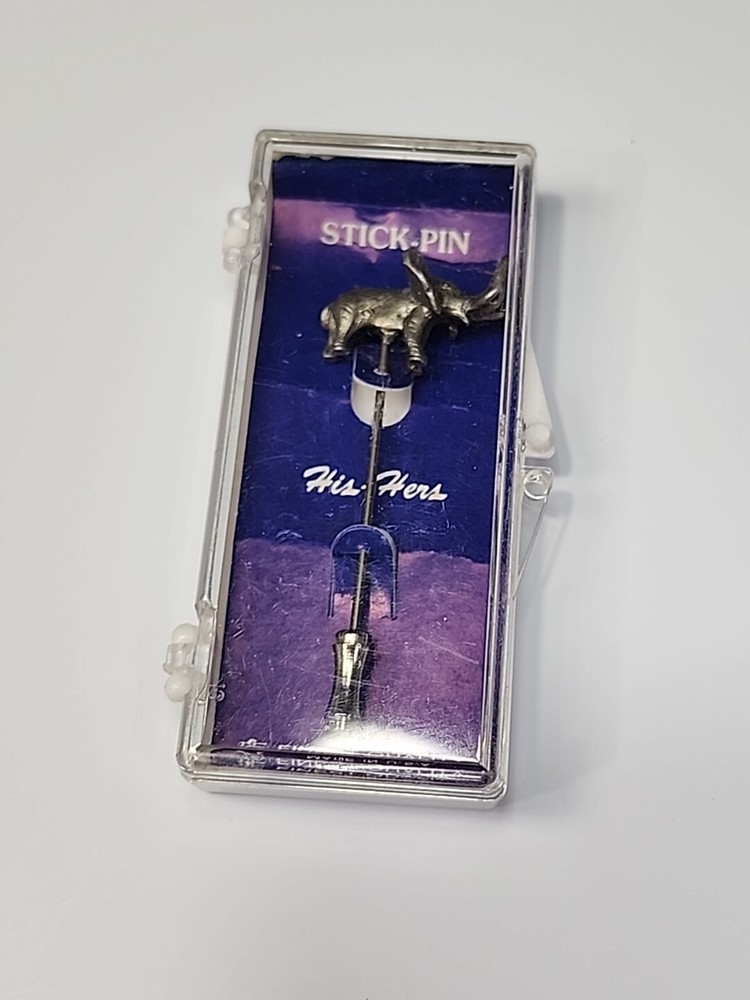 Elephant Stick Pin Pewter 3D Intricate Detailing