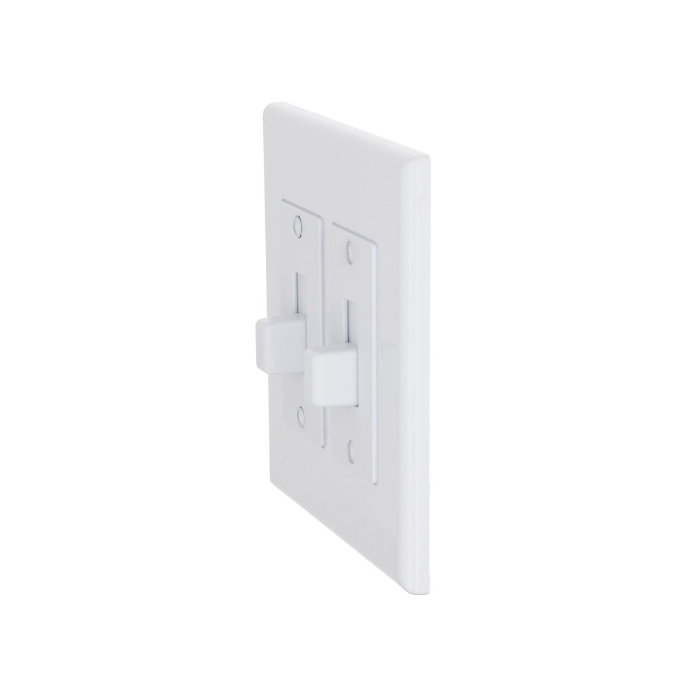 Toggle Switch Plate, 2 Gang Decorator Cover, White