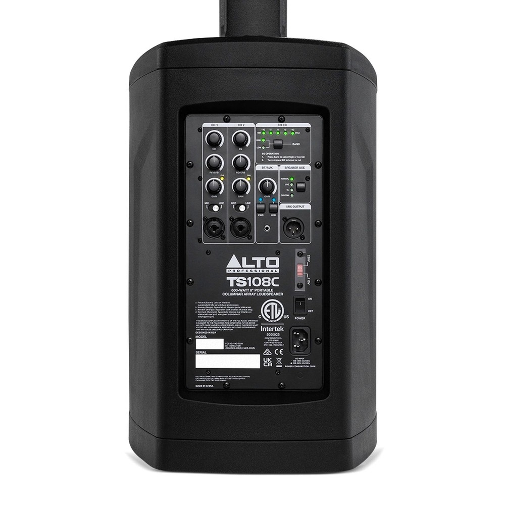 Alto Professional TS108C Portable Column Active Array DJ PA Speaker w Mixer