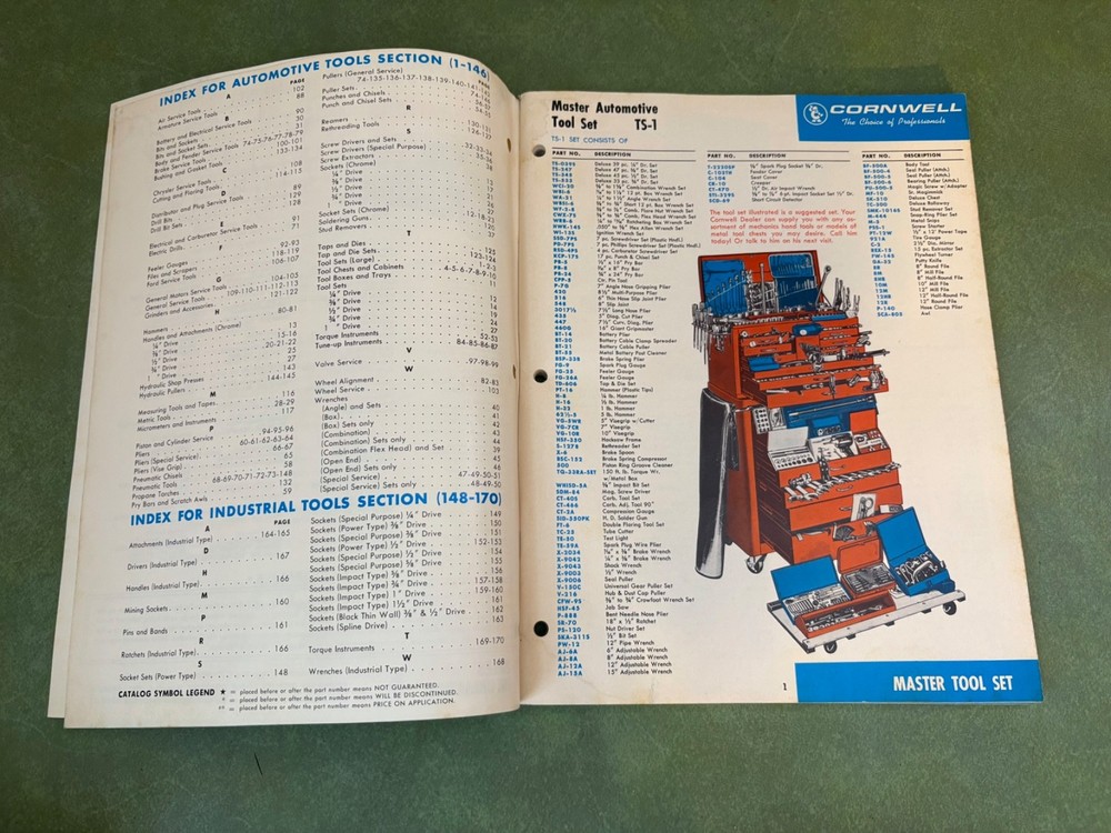 Original 1967 Cornwell Tools Catalog AI-68