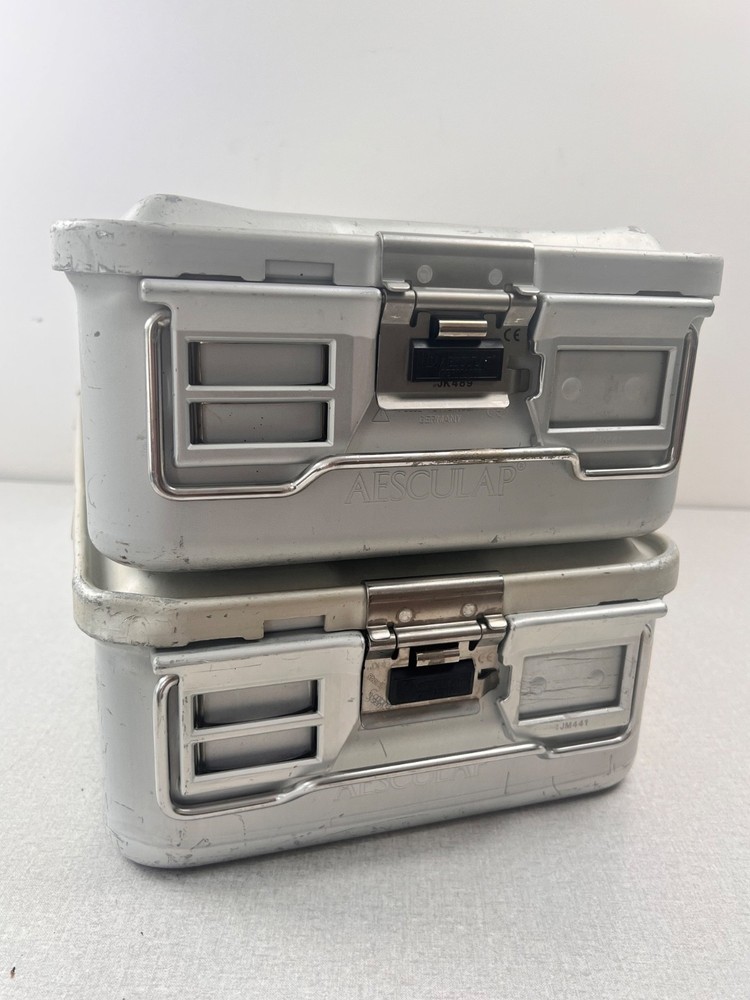 AESCULAP (2) Sterilization Containers (4) Filter Plates