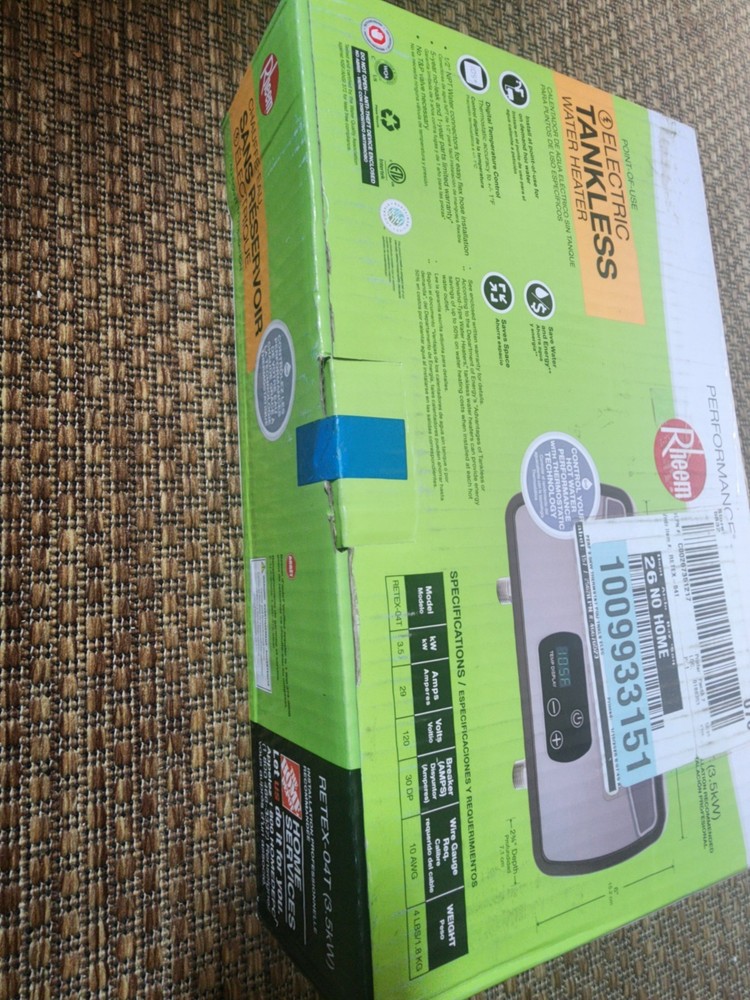 Rheem Performance 3.5 kW 0.68 GPM 120-V Point-Of-Use Tankless Electric Water Hea