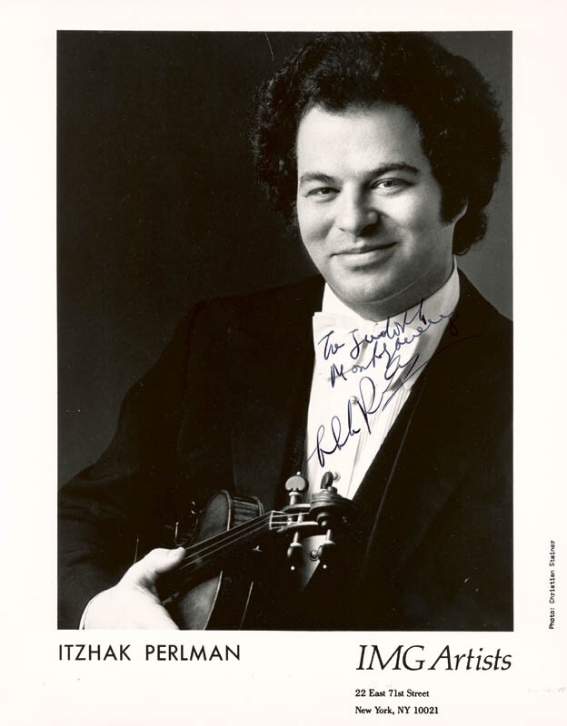 ITZHAK PERLMAN - AUTOGRAPHED INSCRIBED PHOTOGRAPH