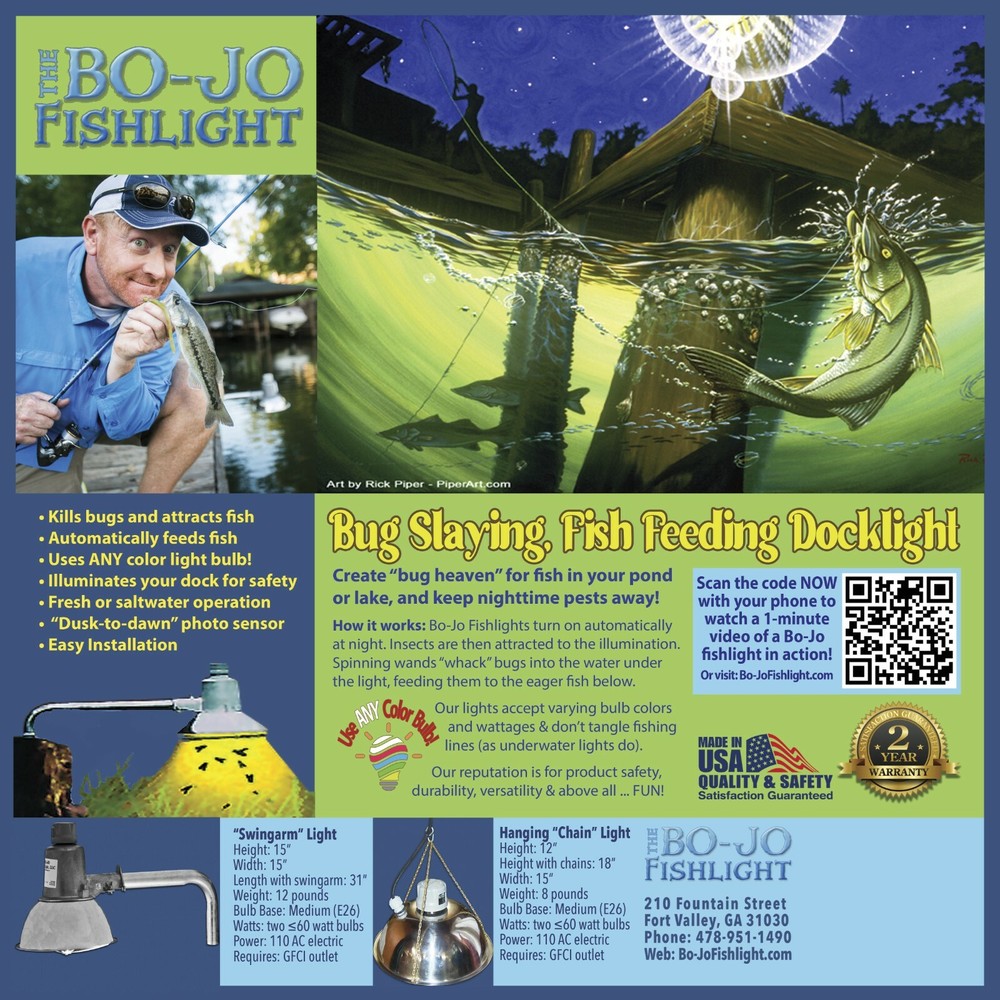 Bo-Jo Fishlight for Dock or Pier - HANGING model