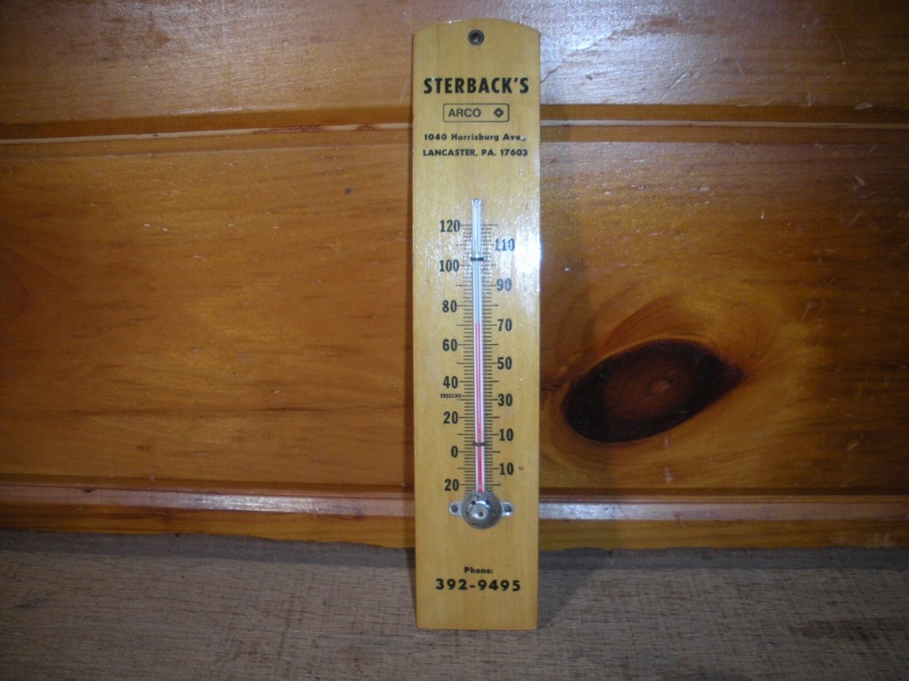 Vintage Wooden STERBACK'S Thermometer