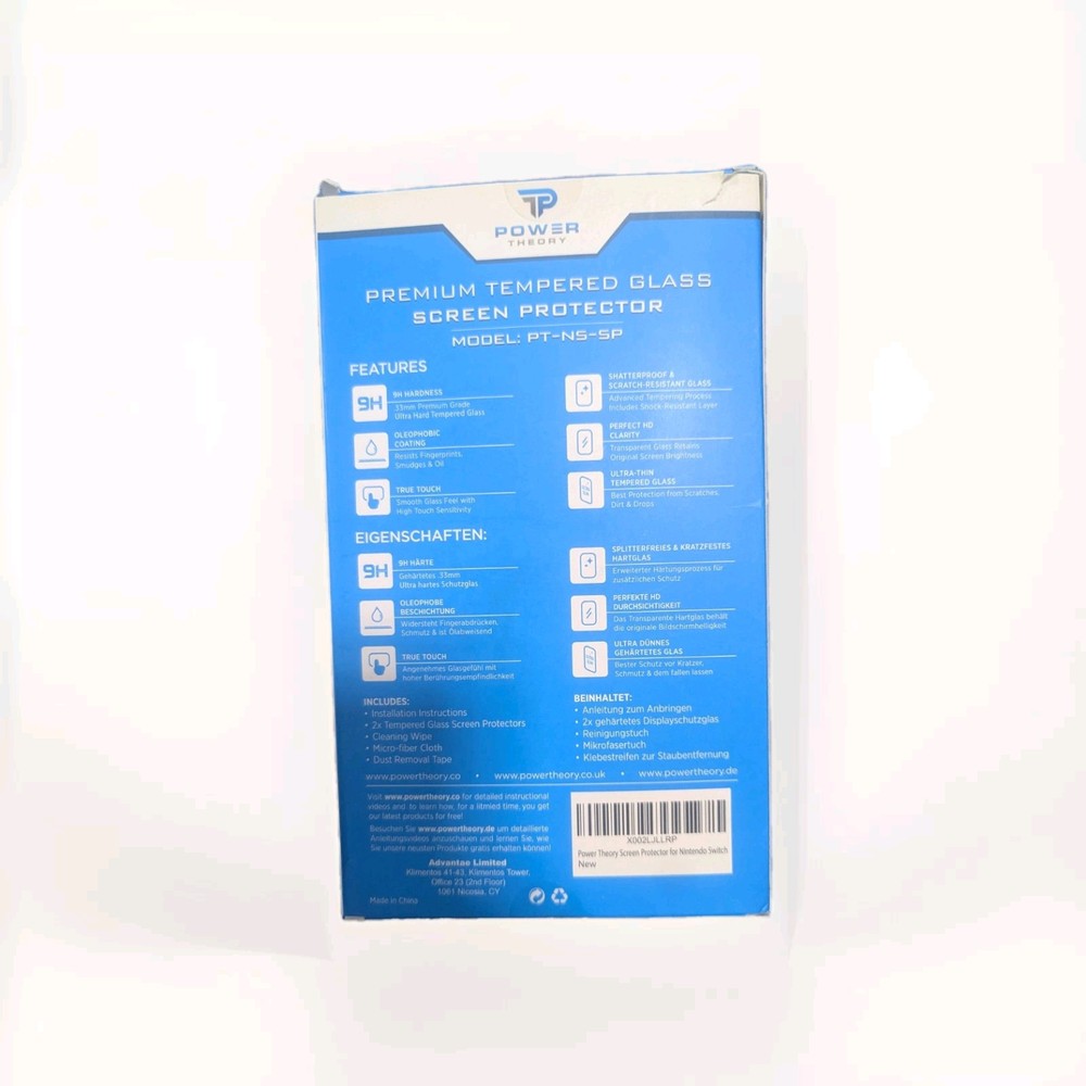 Power Theory Nintendo Switch Tempered Glass Screen Protector [2-Pack]