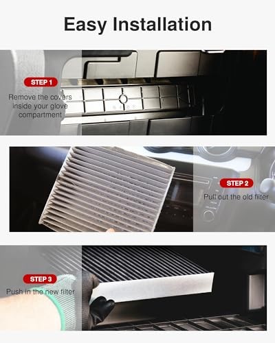 Pack Cabin Air Filter with Activated Carbon, Replacement for CP157, CF1157, 2