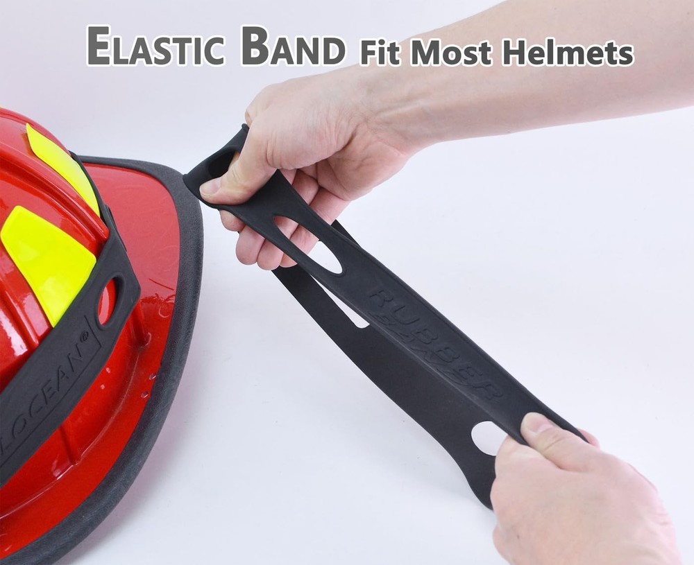2 Pack Firefighter Helmet Straps, Thickened Rubber Black