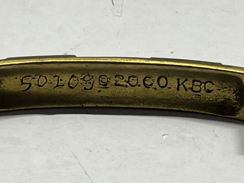 Vintage NOS KBC Heavy Brass Textured Fixed Drawer Pull