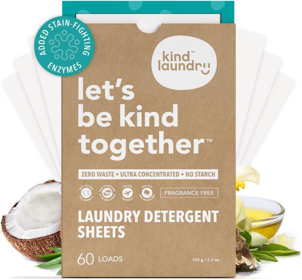 Kind Laundry Deternt Sheets with Stain-Fighting Enzymes - Plant Powered