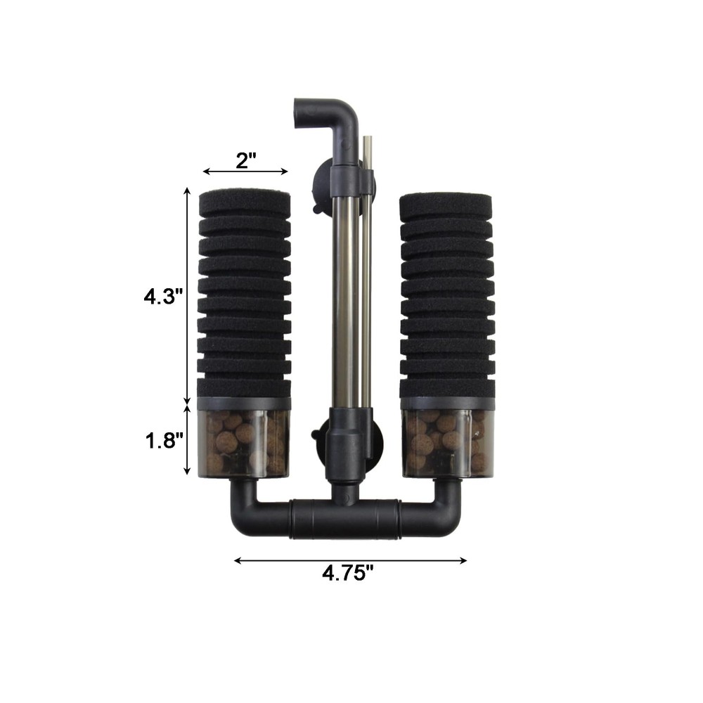 Air Driven Sponge Filter, Quiet Aquarium Filter with Ceramic Media Balls, for...