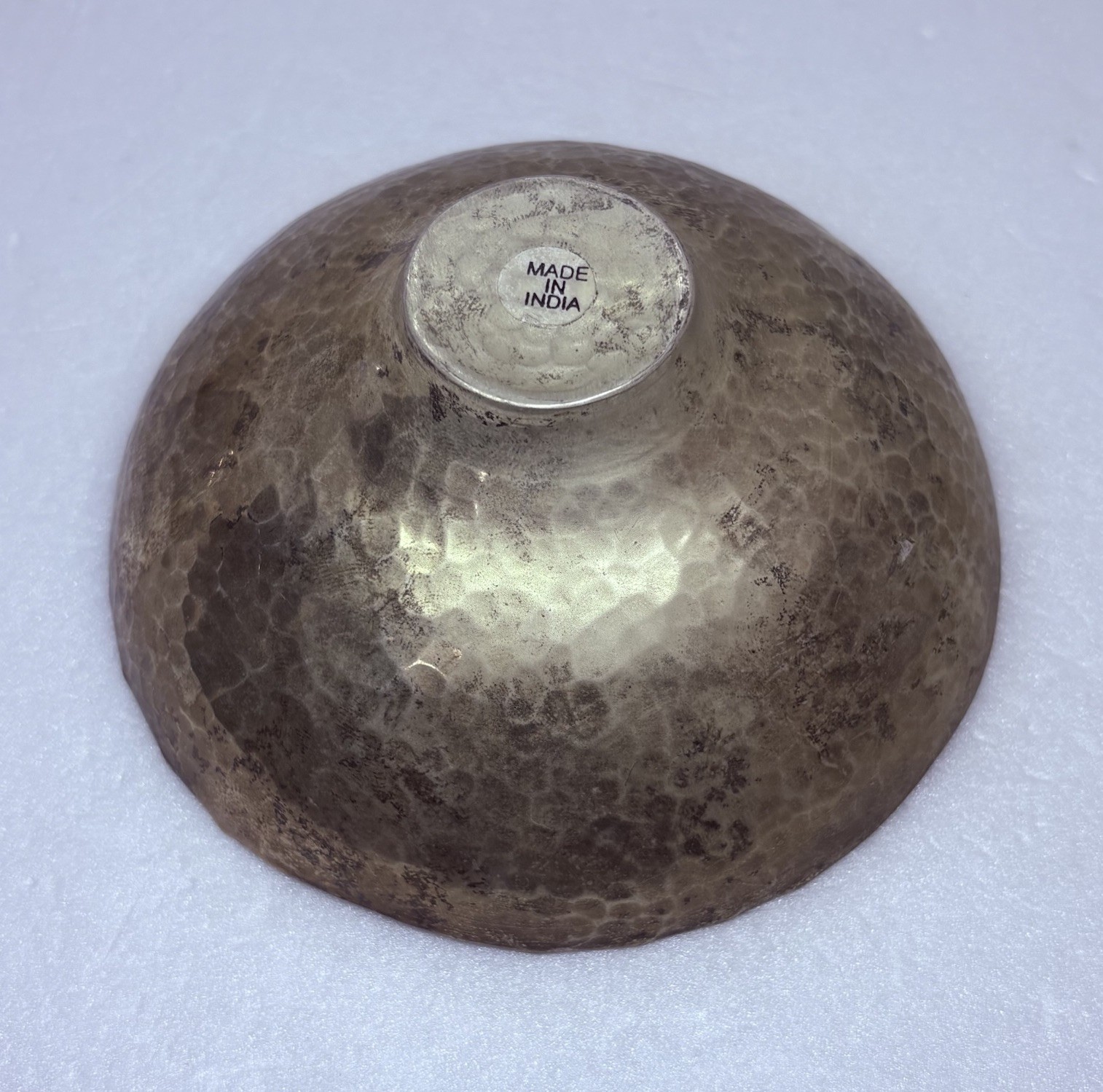 Vintage 1970s Silver Plated Hammered Nut Bowl Unique Shaped 5.25” Art Decor 34