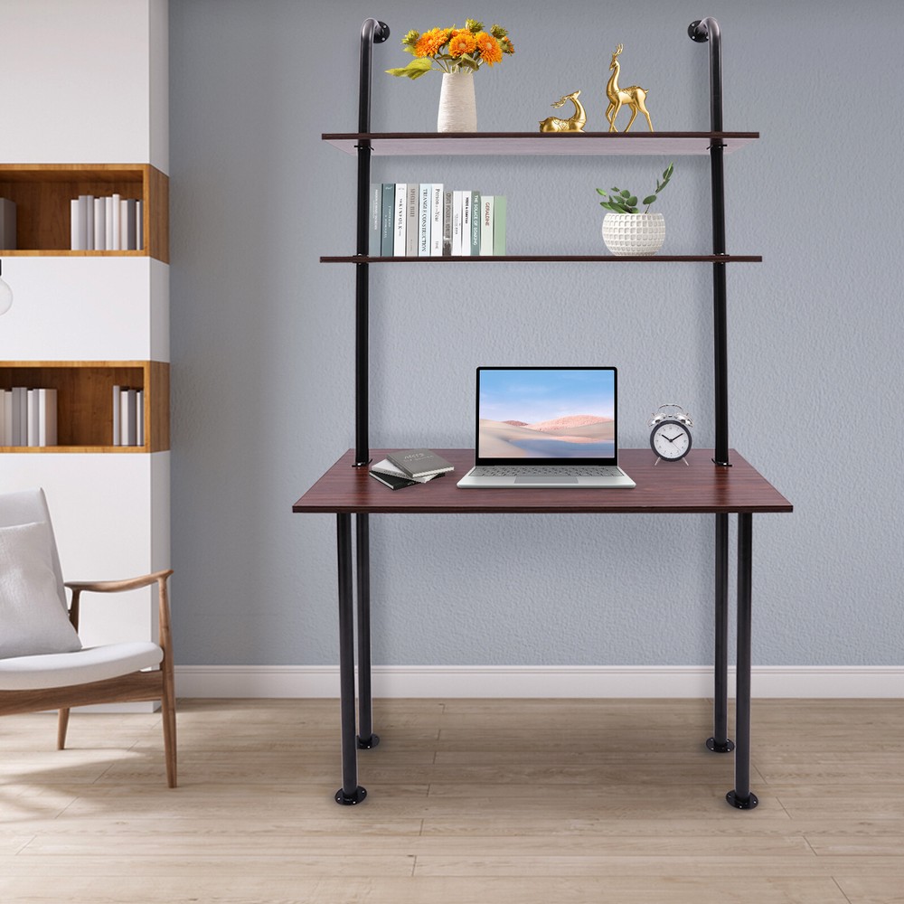 3 Tiers Wall Mounted Desk Table Wall Organizer Wall Mount Computer Writing