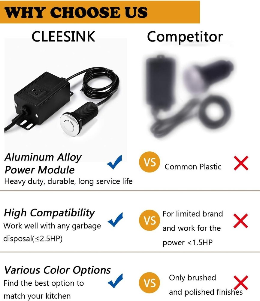 Long/3.5" Stainless Steel Disposal Switch