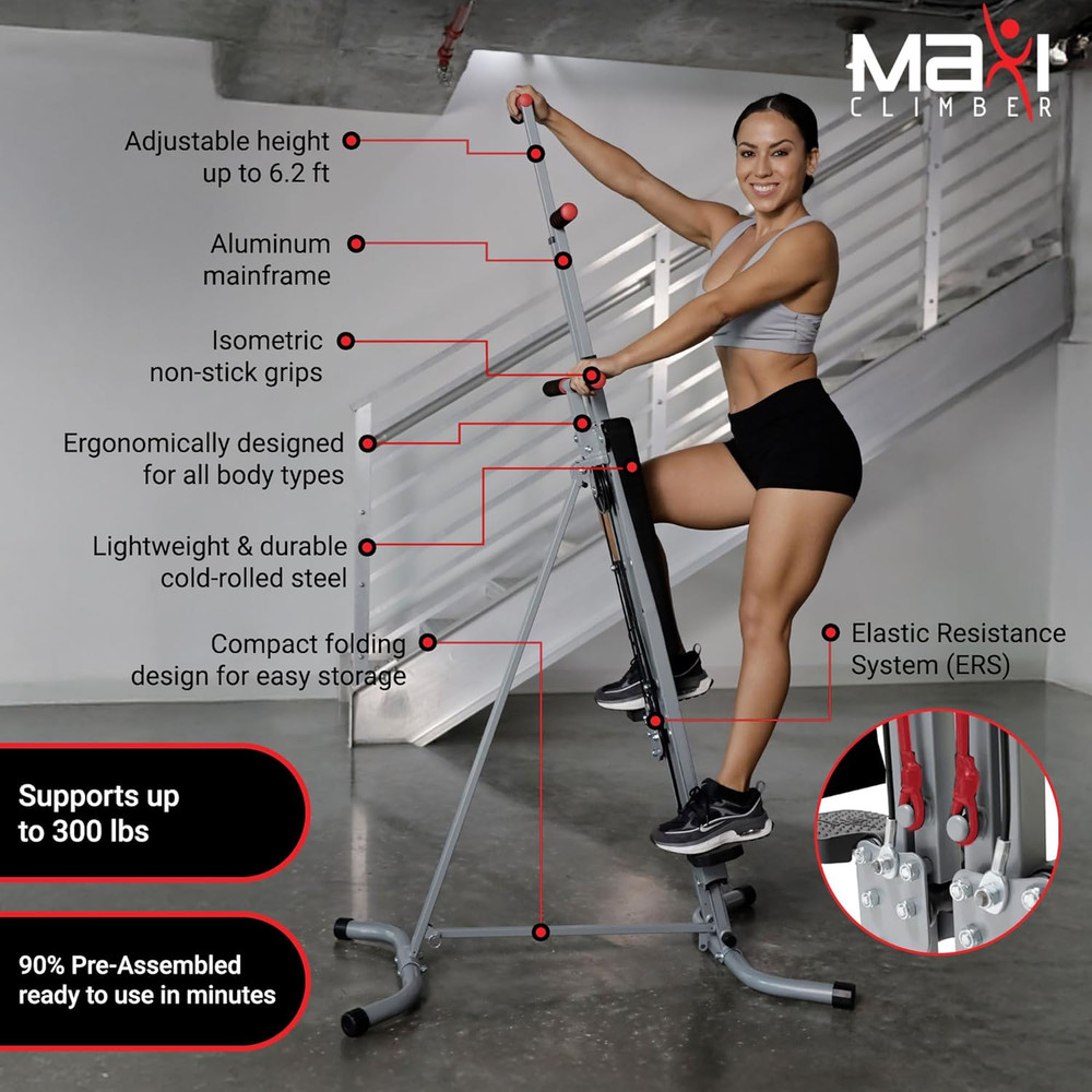 2.0 Vertical Climber ERS (Elastic Resistance System) - Easy to Assemble, Folding
