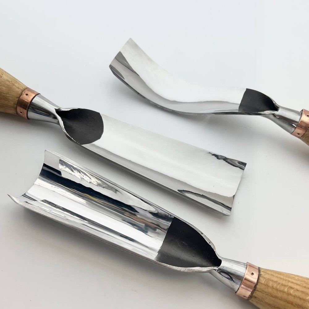 Large chisels set STRYI, Woodworking tools, Forged Carving tools, Large Gouges