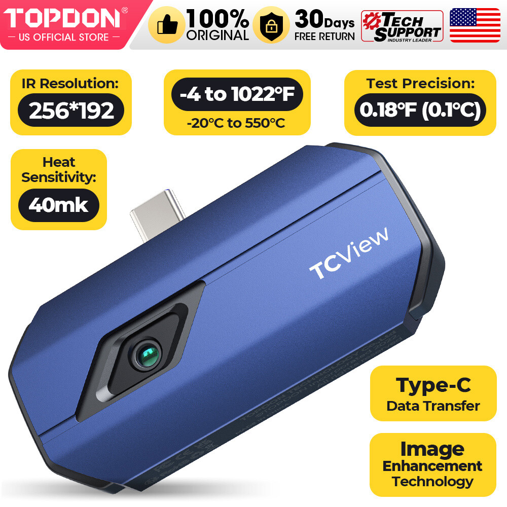 TOPDON TC001 IR Resolution 256*192 Pixels Thermal Camera for for Android Devices