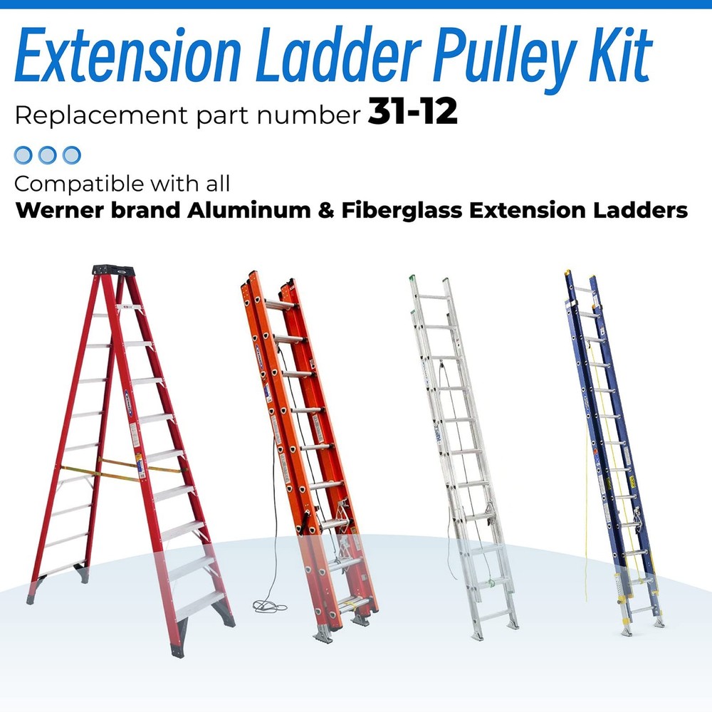 31-12 Extension Ladder Pulley Replacement Kit Compatible with Werner Silvery