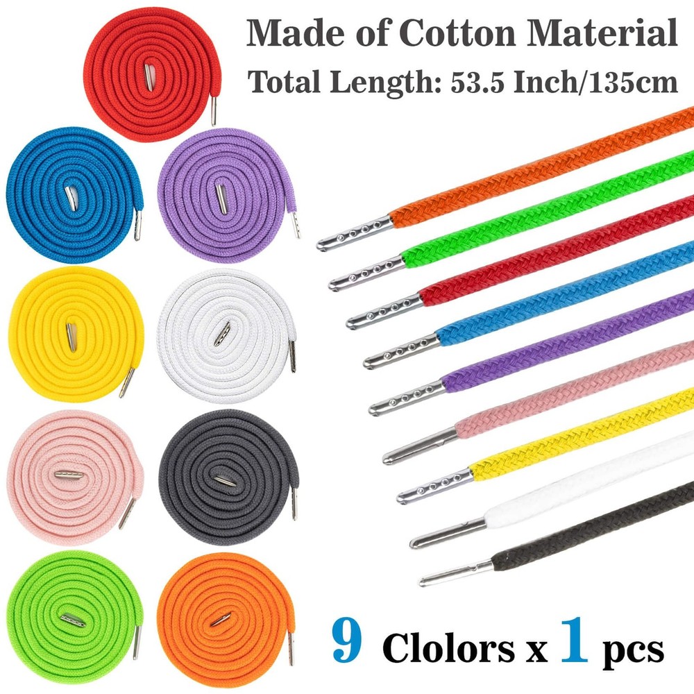 9PCS Drawstring - Drawstring Replacement 53 Inches Cord Hoodie String Replace...