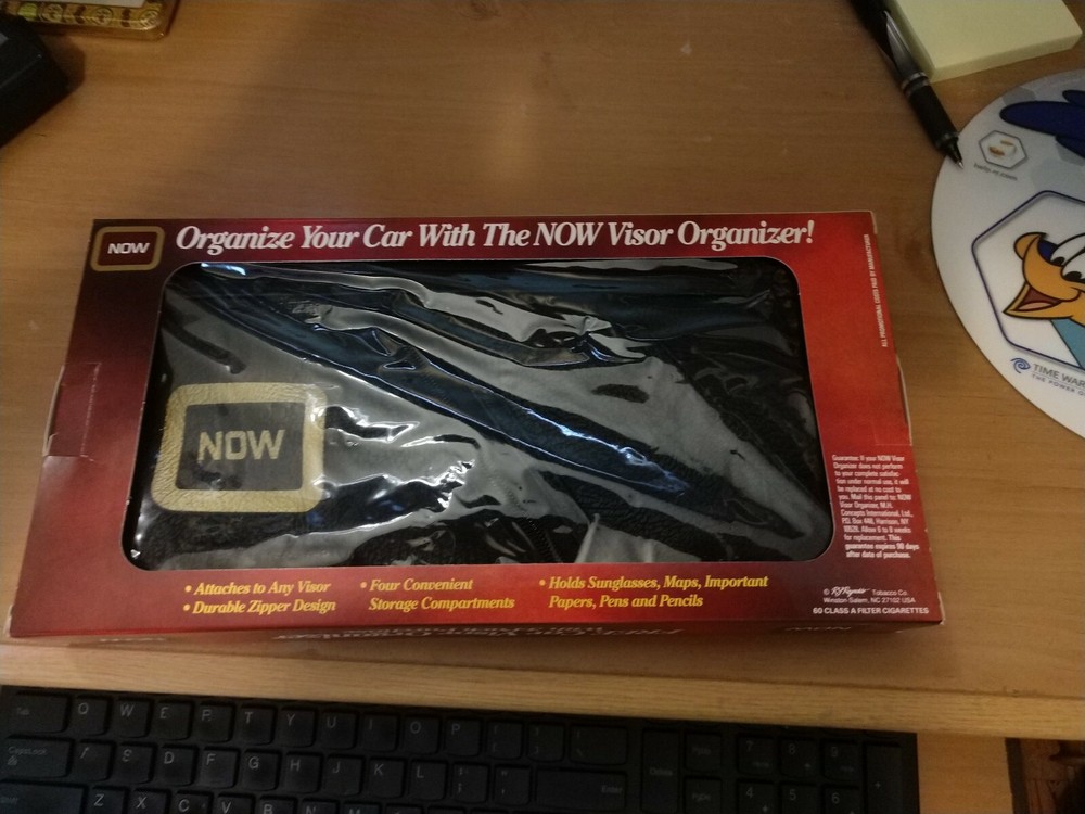 Now Cigarettes Car Visor Black Organizer New In Box