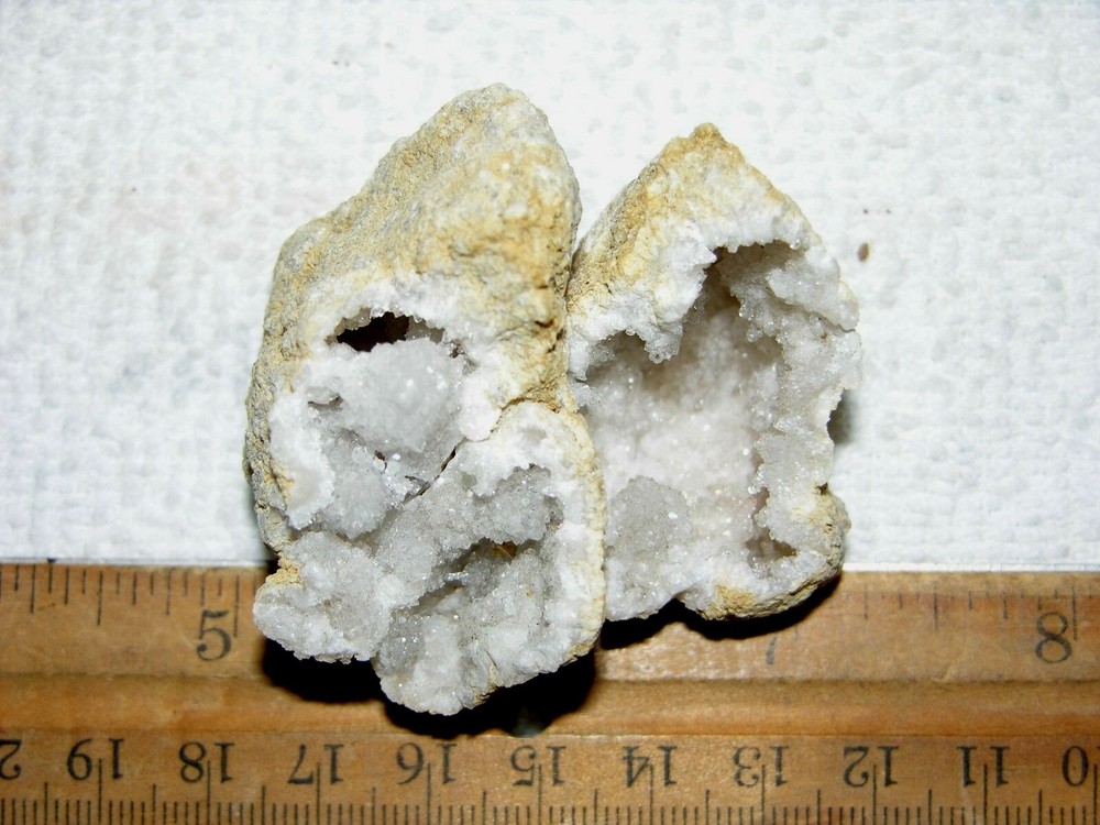 Geode pair opened with crystal centers 2 inch G81