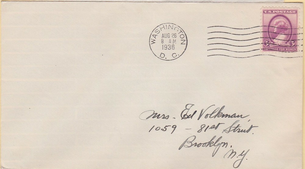 TurtlesTradingPost -  Susan B Anthony #784 1936 FDC