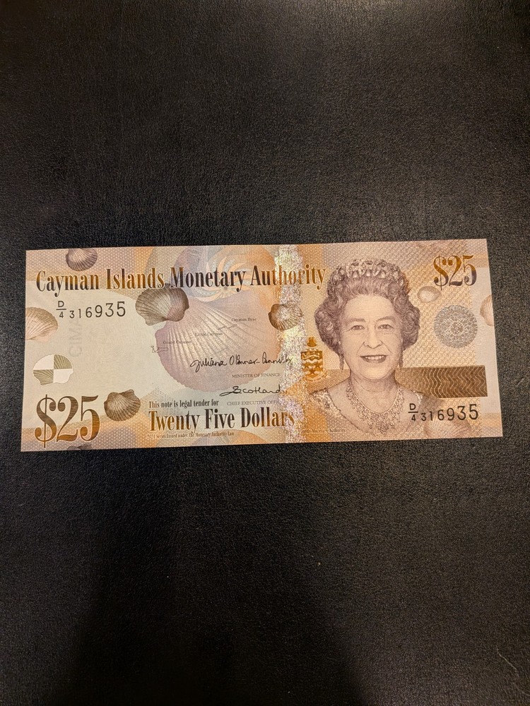 Cayman Islands $25 D4 Banknote (2024) D/4 Error note