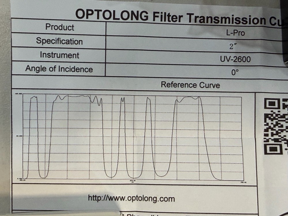 Optolong 2” L-Pro Light Pollution Filter