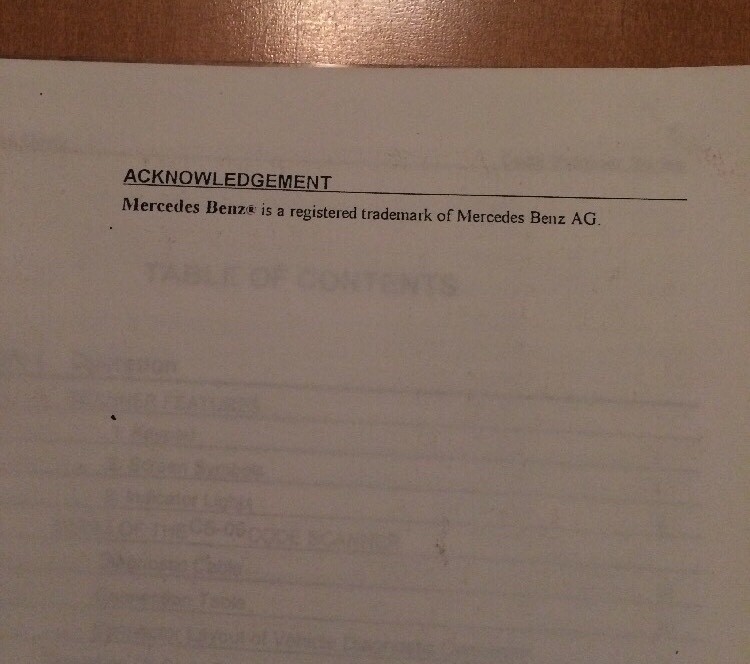 Trisco Electronics Code Scanner Instruction Manual Version 3.0 (Mercedes Benz)