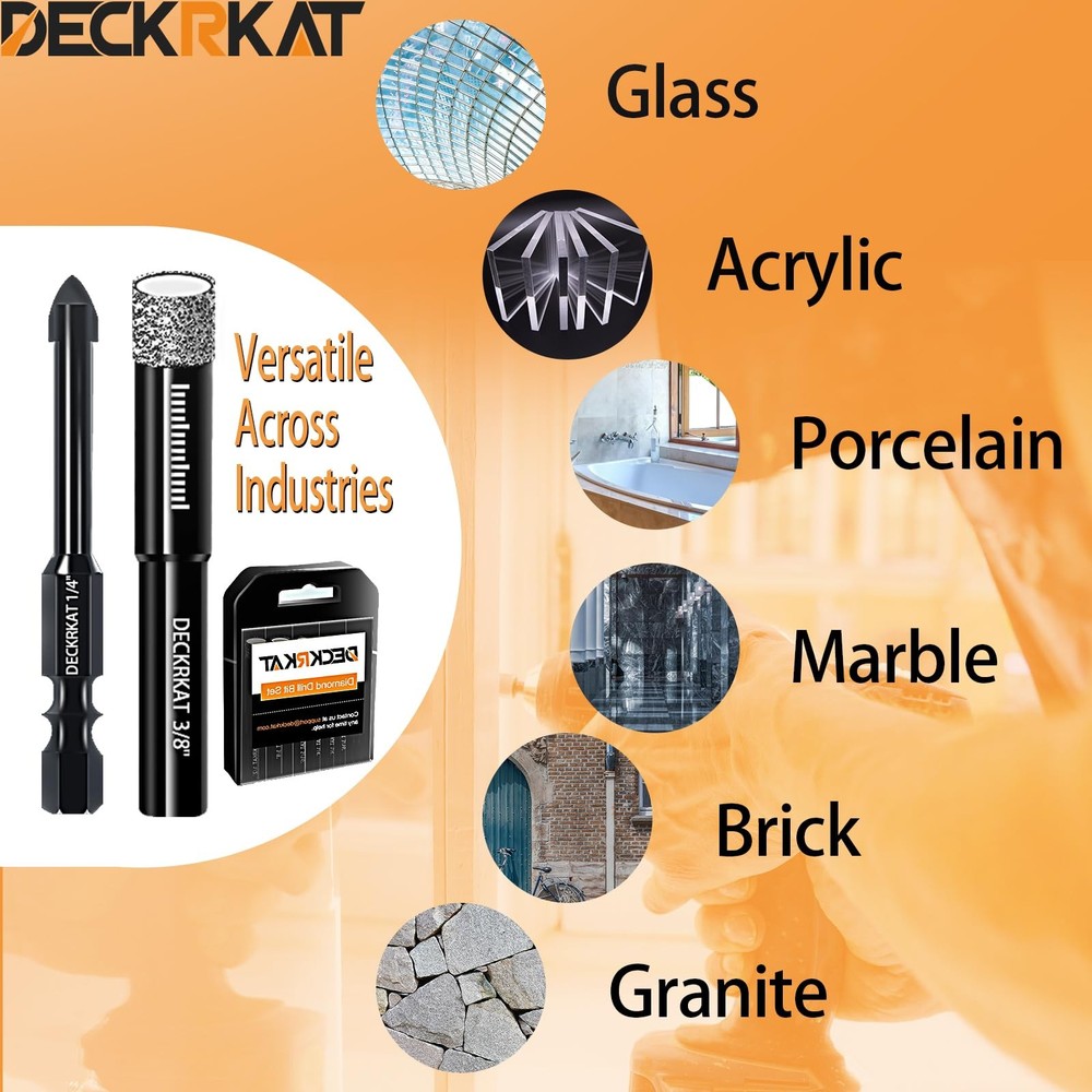 DECKRKAT 7-Piece Dry Diamond Drill Bits & 7 Piece Multi-Size (with Carbide)