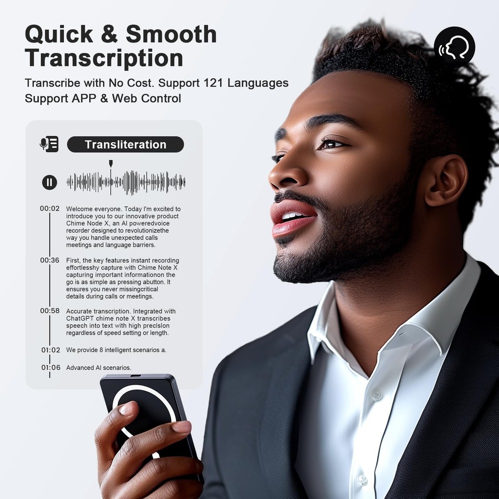 AI Voice Recorder, Digital Voice Recorder App Control, Transcribe & Summarize...