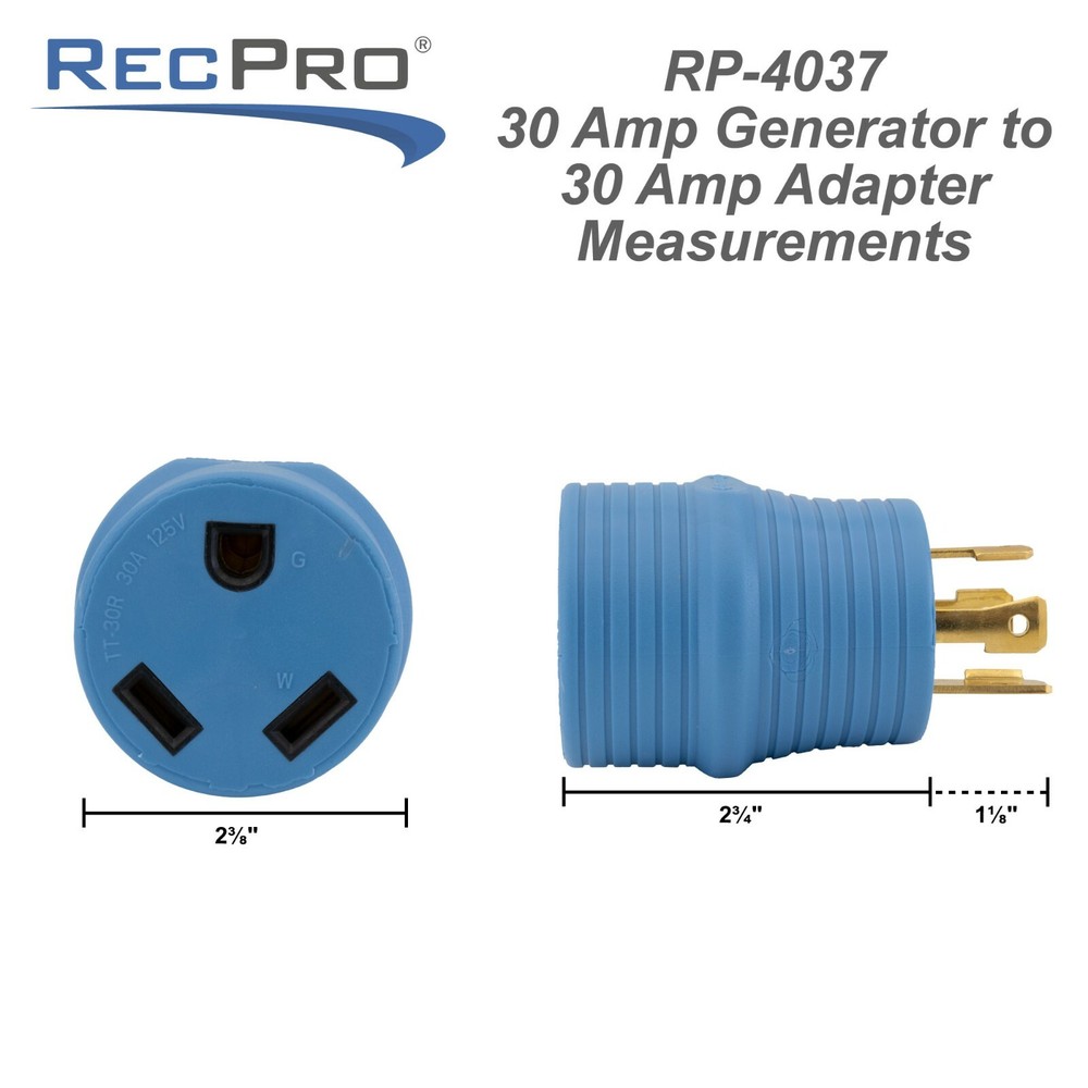 RV 30 Amp Generator Plug Adapter 4 Prong L14-30 to TT-30 125V
