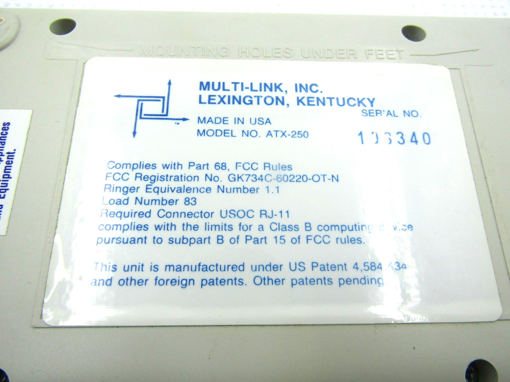 Versa-Link ATX-250 Computerized Call Processor by Multi-Link, No power cord