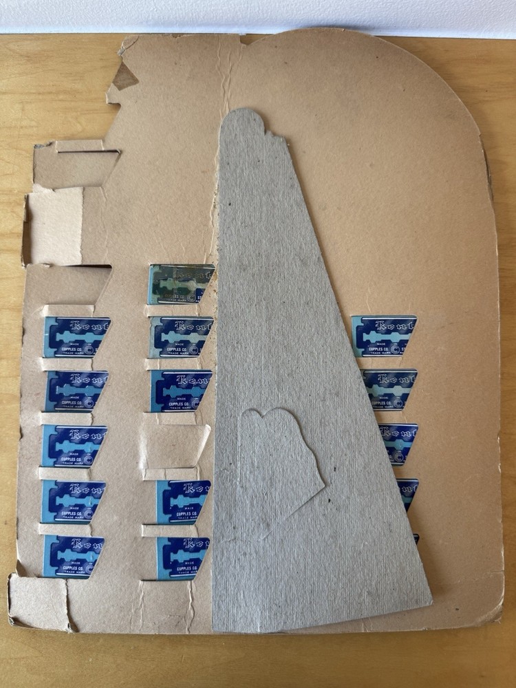 Vintage Razor Blade Store Display KENT Double-Edge Missing 3 Boxes
