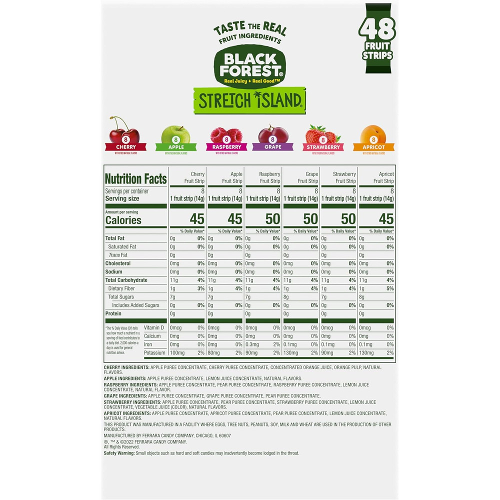 , Stretch Island, Fruit Strips, Cherry, Apple, Raspberry, Grape, Strawberry, and