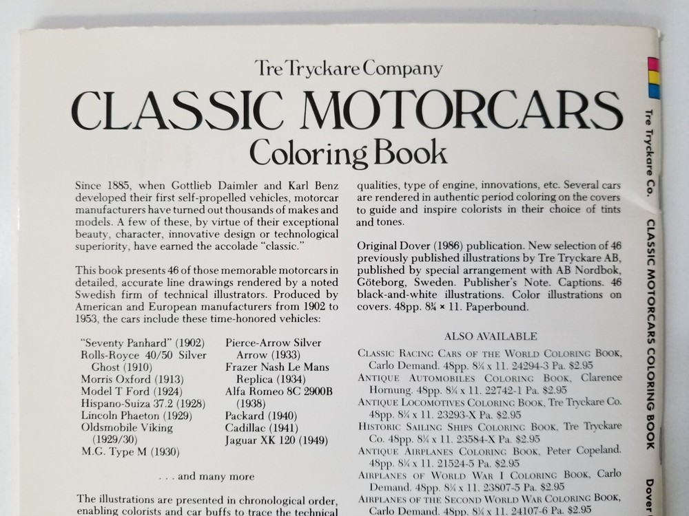Classic -Motorcars- Coloring Book