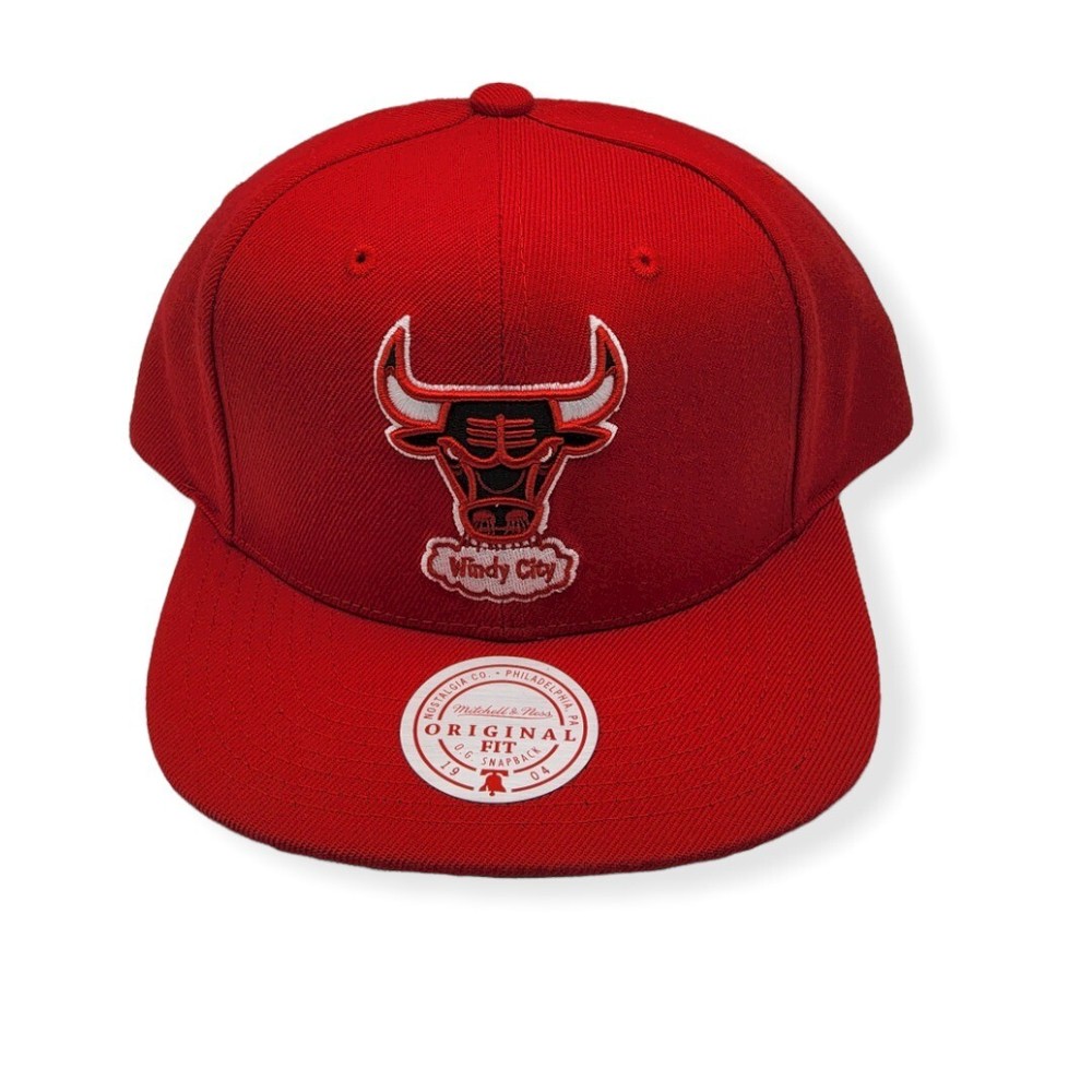 Mitchell & Ness Chicago Bulls Team Ground 2.0 Red Adjustable Snapback Hat Cap