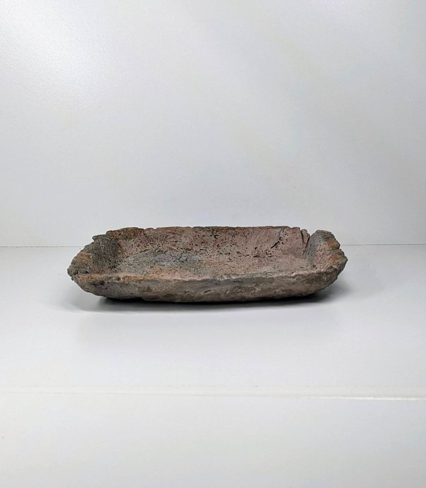 Handmade Concrete Kusamono Planter Tan Gray Rectangular Minimalist WabiSabi Pot