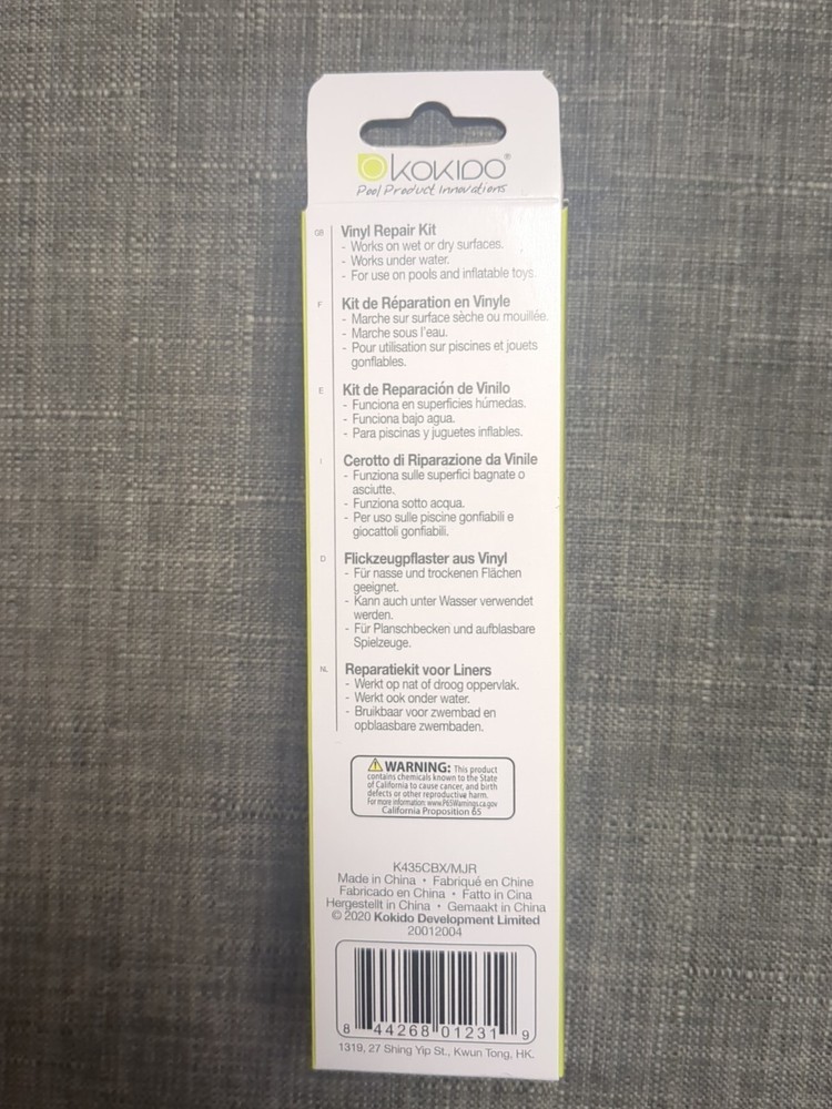 Kokido Vinyl Repair Kit Includes 8 Rectangular + 4 Oval Patches