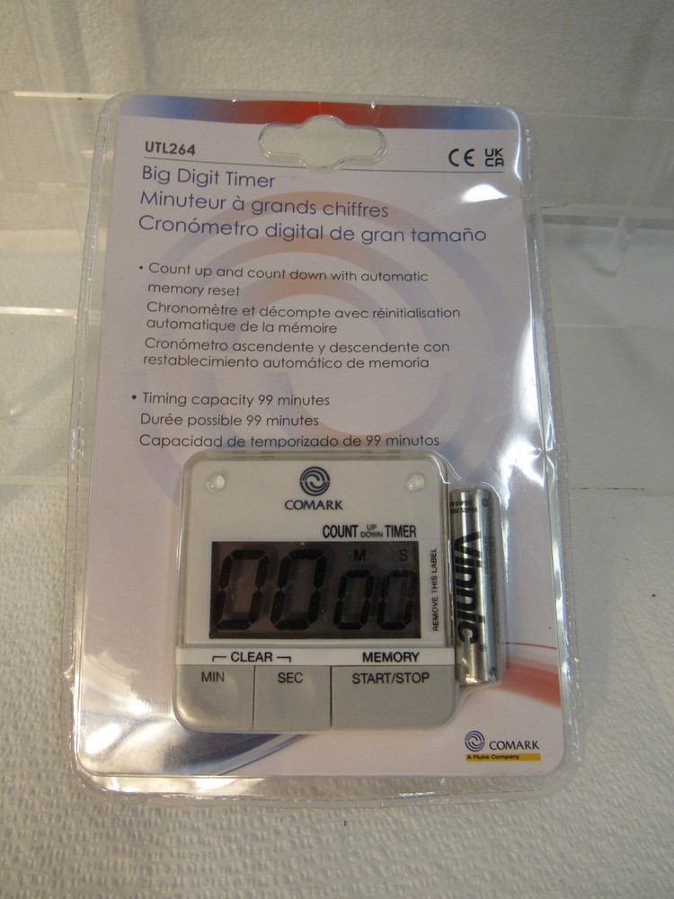 Comark UTL264 Big Digit Kitchen Digital Timer Max 99 Min White