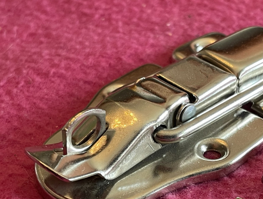 3" nickel drawbolt latch w/ padlock loop for tool box machinist chest briefcase