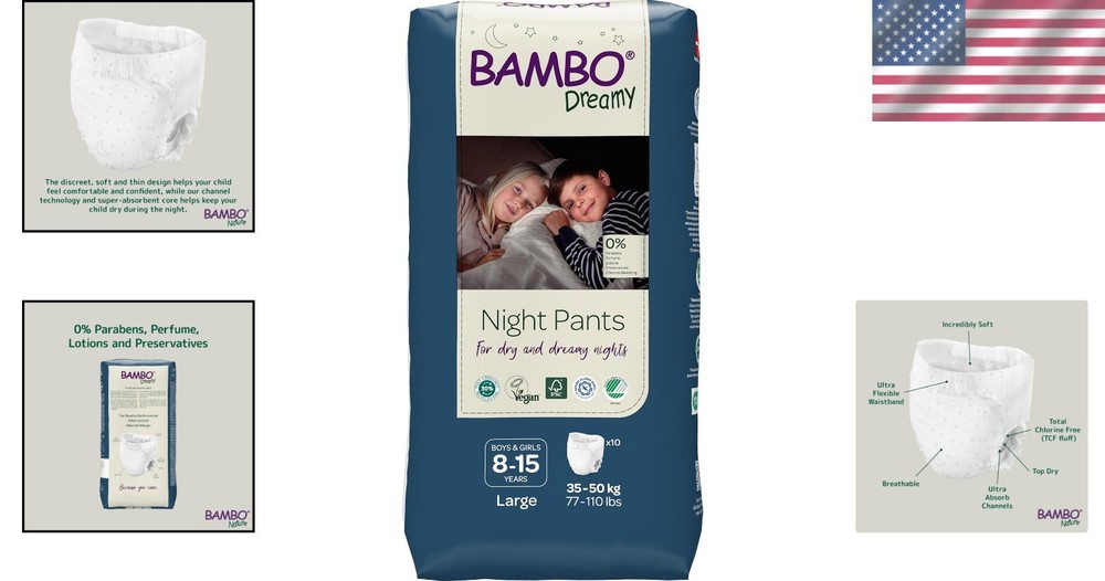 Bambo Dreamy Night Pants: Discreet, Comfortable Bedwetting Solution for Kids ...